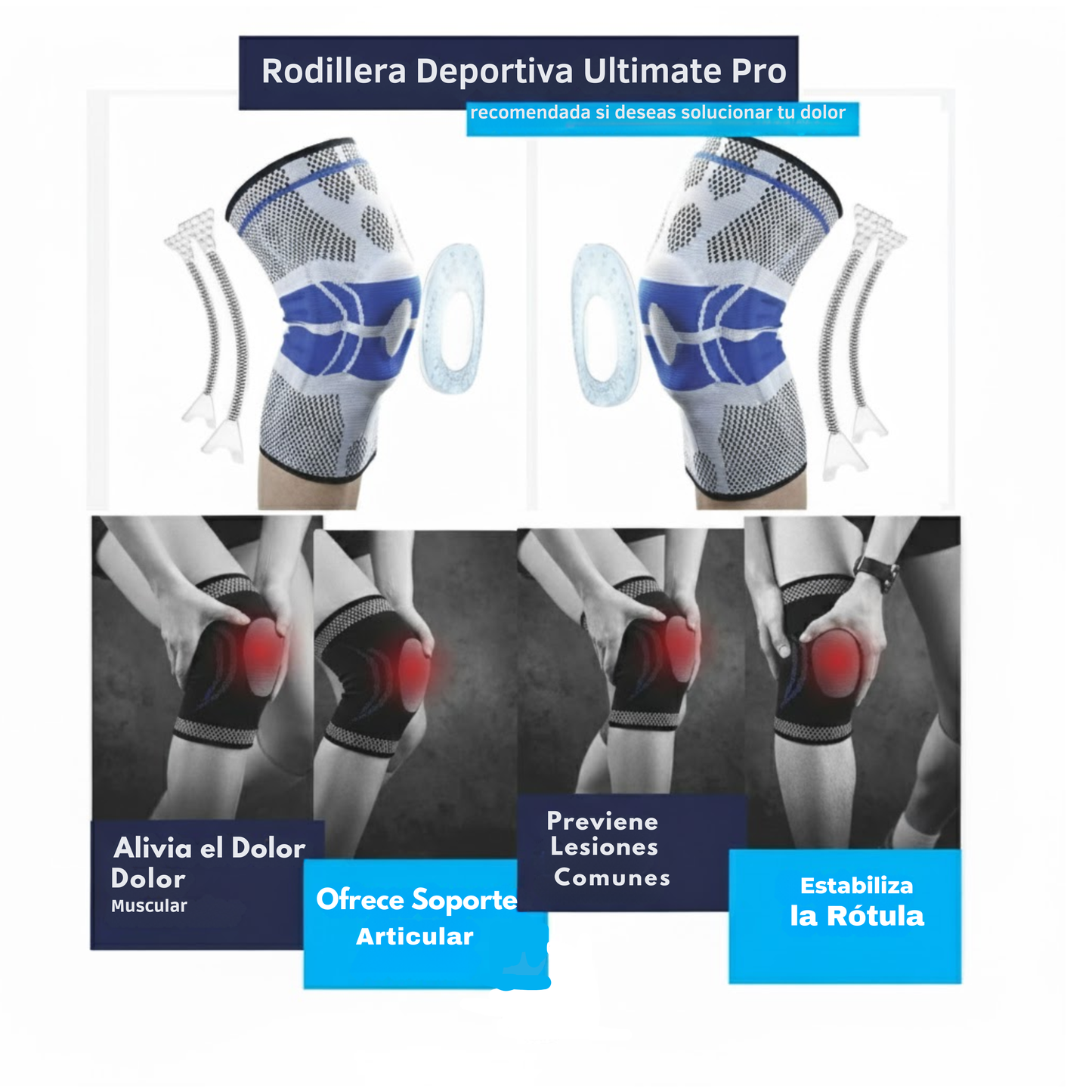 RelevoKnee Rodillera Deportiva de Gel Térmico